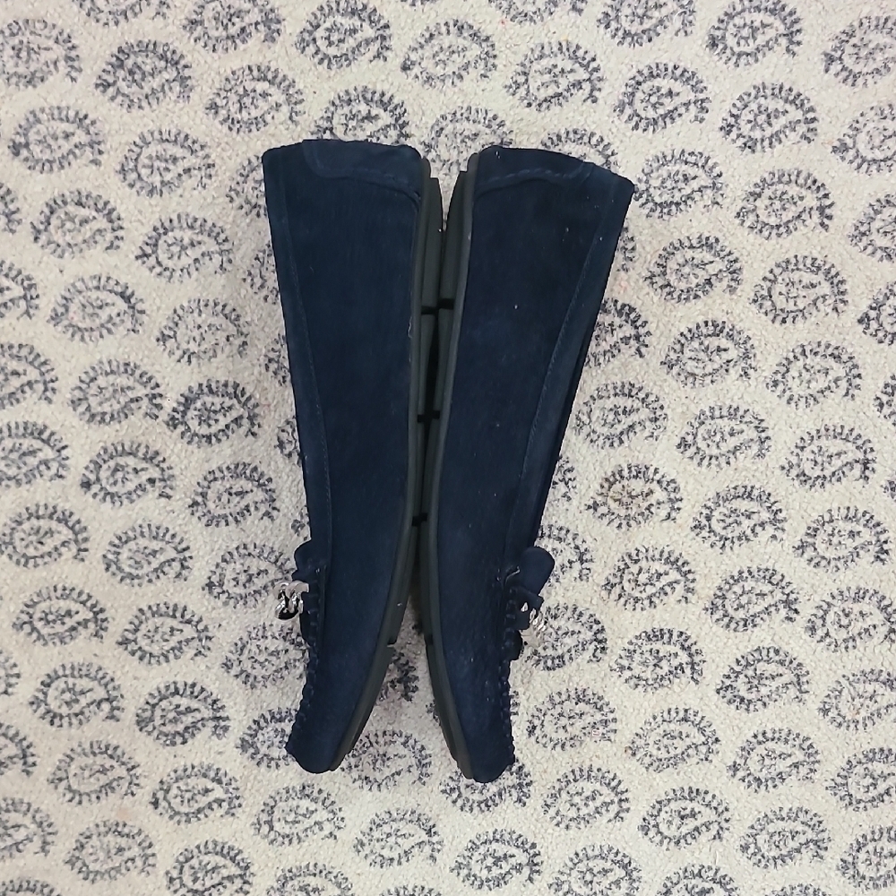 Vionic Navy Loafers with Silver Chain Accent - Picture 5 of 7